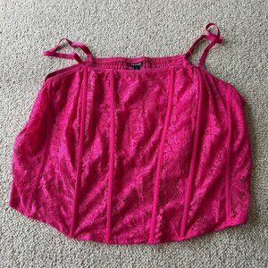 Torrid Lace Power Mesh Crop Corset – Pink – Size 5 – NWT